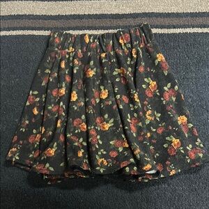 Floral Black Skirt